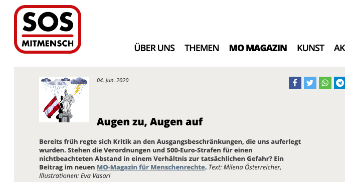 Screenshot der Webseite sosmitmensch.at