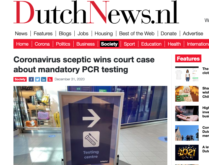 Screenshot der webseite dutchnews.nl