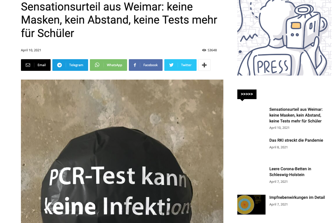 Screenshot der Webseite 2020news.de