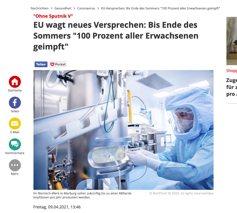 Screenshot der Webseite focus.de